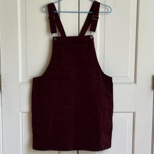 Maroon Corduroy Overall Skirt